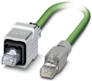 Network cable, RJ45 plug, straight to RJ45 plug, straight, Cat 5e, S/TQ, PUR, 5 m, green