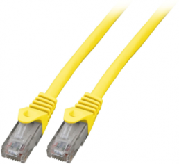 Patch cable, RJ45 plug, straight to RJ45 plug, straight, Cat 5e, U/UTP, LSZH, 0.5 m, yellow