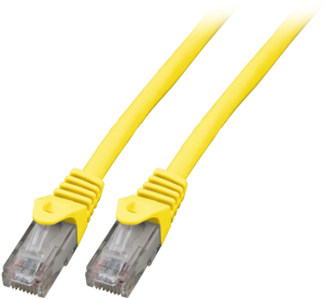 Patch cable, RJ45 plug, straight to RJ45 plug, straight, Cat 5e, U/UTP, LSZH, 0.5 m, yellow