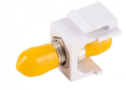 Fiber optic connector, ST simplex socket to ST simplex socket, OS1/OS2, singlemode, ceramic, yellow, BS08-10220