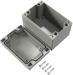 Aluminum enclosure, (L x W x H) 120 x 80 x 81 mm, gray (RAL 7038), IP66, 040812080