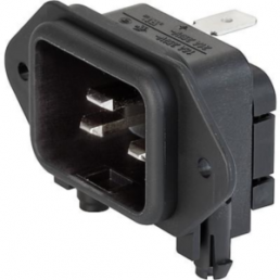Plug C20 or C24, 3 pole/2 pole, screw mounting, plug-in connection, black, GSP4.0107.10