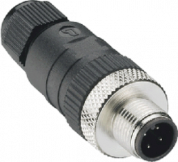 Plug, M12, 5 pole, screw connection, screw locking, straight, 11591