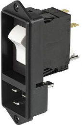 Panel plug C20, 2 pole, screw mounting, plug-in connection, black, EF11.4031.1010.03