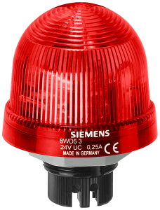 Integrated signal lamp, continuous light 12-230 VUC red