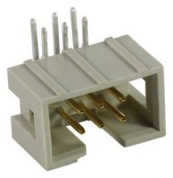 Male connector, 14 pole, pitch 2.54 mm, solder pin, angled, 09185147323