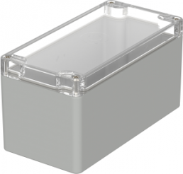 Polycarbonate enclosure, (L x W x H) 160 x 80 x 85 mm, light gray/transparent (RAL 7035), IP65, 02231100