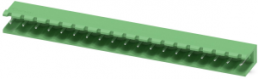 Pin header, 19 pole, pitch 5.08 mm, angled, green, 1759185