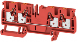 Through terminal block, push-in connection, 0.5-4.0 mm², 4 pole, 32 A, 8 kV, red, 2051530000