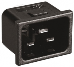 Plug C20, 3 pole, snap-in, plug-in connection, black, PX0598/15/63