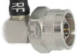 N plug 50 Ω, RG-8X, LMR-240, Belden 9258, solder connection, angled, 082-6557