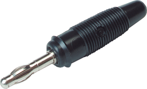 4 mm plug, solder connection, 1.5 mm², CAT O, black, LAS 30 SW