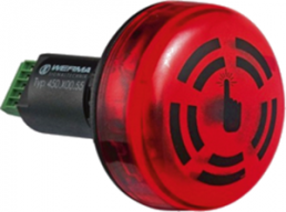 LED buzzer combination, Ø 50 mm, 80 dB, 2800 Hz, red, 18.5-31.6 VDC, 450 110 55