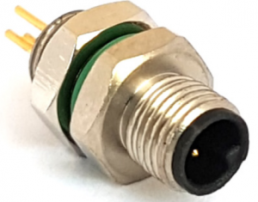 Sensor actuator cable, M5-flange plug, straight to open end, 4 pole, 0.1 m, brass, black, 1 A, PXMBNI05FPM04AFL001