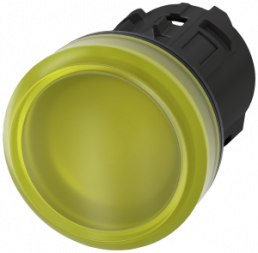 Indicator light, 22 mm, round, plastic, yellow, lens, smooth