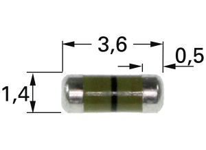 Resistor, metal film, SMD 0204, mini MELF, 390 mΩ, 0.4 W, ±5 %, ZCM204JKF07-R39AA