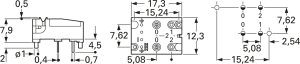 Short-stroke pushbutton, 1 Form A (N/O), 10 mA/24 VDC, unlit , actuator (white), 1.5 N, THT