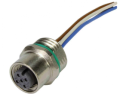 Sensor actuator cable, M12-flange socket, straight to open end, 4 pole, 1 m, 4 A, 21033176410