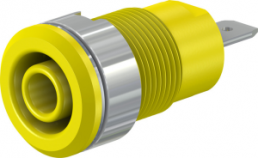 4 mm socket, flat plug connection, mounting Ø 12.2 mm, CAT III, yellow, 49.7044-24