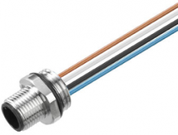 Sensor actuator cable, M12-flange plug, straight to open end, 5 pole, 0.5 m, PUR, 4 A, 1861230000