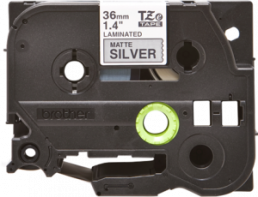 Labelling tape cartridge, 36 mm, tape silver, font black, 8 m, TZE-M961