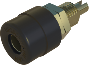 4 mm socket, screw connection, mounting Ø 8 mm, CAT O, black, BIL 20 SW AU