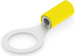 Insulated ring cable lug, 2.62-6.64 mm², AWG 12 to 10, 13.08 mm, M12, yellow