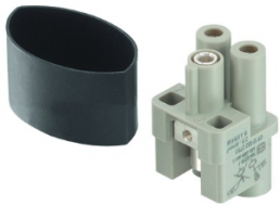 Socket contact insert, 3A, 2 pole, equipped, axial screw connection, with PE contact, 09120022754