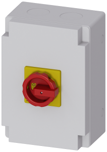 Emergency stop load-break switch, Rotary actuator, 3 pole, 100 A, 690 V, (W x H x D) 212 x 302 x 181 mm, front mounting, 3LD2766-1GP53