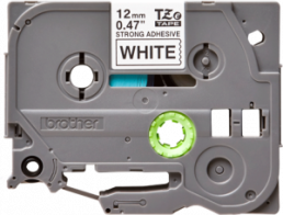 Labelling tape cartridge, 12 mm, tape white, font black, 8 m, TZE-S231