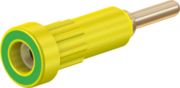 2 mm socket, round plug connection, mounting Ø 4.9 mm, yellow/green, 23.1012-20