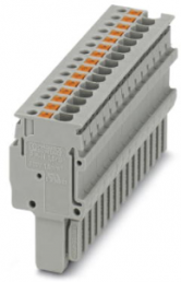 Plug, push-in connection, 0.14-1.5 mm², 15 pole, 17.5 A, 6 kV, gray, 3212646