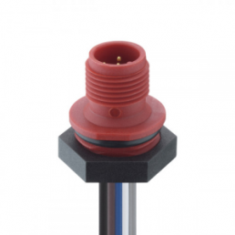 Sensor actuator cable, M12-flange plug, straight to open end, 5 pole, 0.5 m, PVC, red, 4 A, 1230 05 T16CW103 0,5M