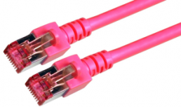 Patch cable, RJ45 plug, straight to RJ45 plug, straight, Cat 6, S/FTP, LSZH, 3 m, magenta