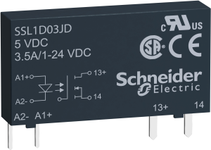 Solid state relay, 3-12 VDC, DC switching, 1-24 VDC, 3.5 A, PCB mounting, SSL1D03JD