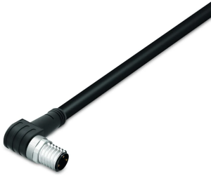 Sensor actuator cable, M8-cable plug, angled to open end, 3 pole, 5 m, PUR, black, 4 A, 756-5112/030-050