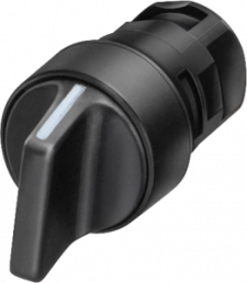 Selector switch, unlit, groping, waistband round, black, front ring black, 2 x 50°, mounting Ø 16 mm, 3SB2000-2EB01
