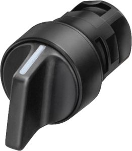 Selector switch, unlit, groping, waistband round, black, front ring black, 2 x 50°, mounting Ø 16 mm, 3SB2000-2EB01