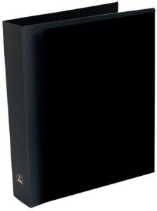 ESD ring binder, A4, black, dissipative, 4 rings