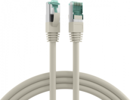 Patch cable, RJ45 plug, straight to RJ45 plug, straight, Cat 6A, S/FTP, LSZH, 7.5 m, gray
