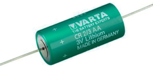 Lithium-Battery, 3 V, 2/3R23, 2/3 AA, round cell, axial leaded