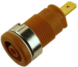 4 mm socket, flat plug connection, mounting Ø 12.2 mm, CAT III, brown, SEB 2610 F4,8 BR