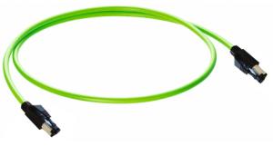 Sensor actuator cable, RJ45-cable plug, straight to RJ45-cable plug, straight, 8 pole, 100 m, TPE, green, 1.5 A, 18081
