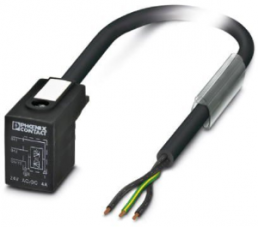 Sensor actuator cable, valve connector DIN shape B to open end, 3 pole, 5 m, PUR, black, 4 A, 1435250