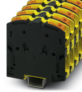 High current terminal, plug-in connection, 10-70 mm², 1 pole, 150 A, 8 kV, yellow/black, 3260063