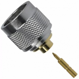 N plug 50 Ω, RG-401, solder connection, straight, 172139