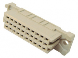 Female connector, type 3C, 30 pole, a-b-c, pitch 2.54 mm, solder pin, straight, 09252306421