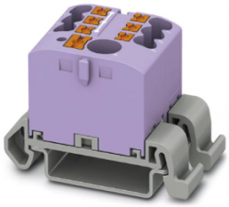 Distribution block, push-in connection, 0.14-4.0 mm², 7 pole, 24 A, 8 kV, purple, 3273214