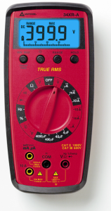 TRMS digital multimeter 34XR-A-D, 10 A(DC), 10 A(AC), 1000 VDC, 750 VAC, 4 nF to 4 mF, CAT II 1000 V, CAT III 600 V