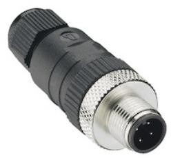 Plug, M12, 3 pole, screw connection, straight, 11576